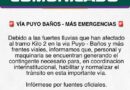 Prefectura de Pastaza apoyo desde el primer momento para rehabilitar vía Baños Puyo (comunicado-video