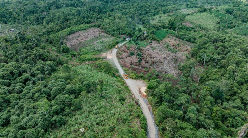 Pastaza: prefectura avanza en afirmado de 1400 metros del anillo vial en parroquia Teniente Ortiz